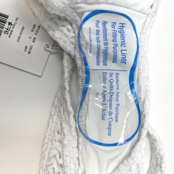 Andie X Demi Moore The Tropez Bikini Bottom In White Crochet Size Small New - Picture 8 of 10